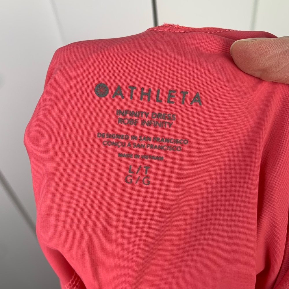 ATHLETA Infinity Dress Large Tall LT Pink Pockets Athletic Tennis Pickleball - Picture 5 of 8